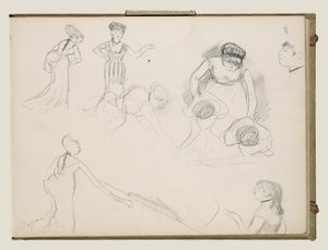 Schetsen van cafézangers door Edgar Degas