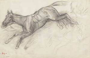 Studie voor "Scène van de Steeplechase: De Gevallen Jockey"