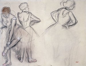 Studie van Dansers door Edgar Degas