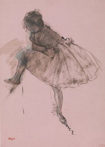 Studie van een balletdanser recto, twee studies van dansers verso, ca. 1873