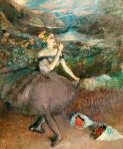 Danseres met bloemenboeketten