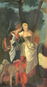 De Vondst van Mozes, naar een schilderij van Veronese, eind 1860s door Edgar Degas
