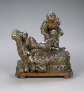 De masseuse, groep door Edgar Degas