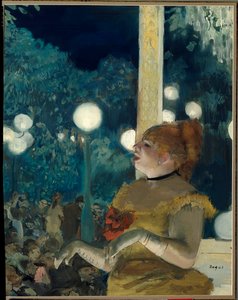 Het lied van de hond (Emma Valladon genaamd Theresa in het caféconcert) schilderij door Edgar Degas door Edgar Degas