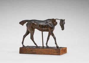 Volbloed Paard Lopend, Deel van de Nek Ontbreekt, begin 1870s door Edgar Degas