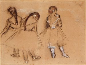 Drie dansers door Edgar Degas