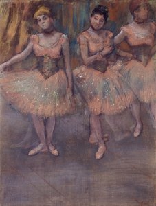 Drie Dansers voor de Oefening door Edgar Degas