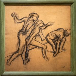 Drie naakte dansers. 1895-1900. door Edgar Degas