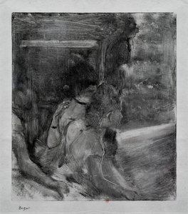 Naar het theater door Edgar Degas