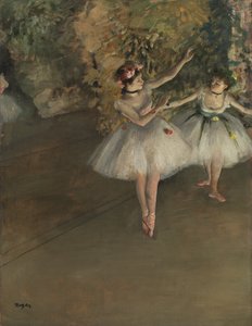 Twee dansers op een podium, ca. 1874 door Edgar Degas