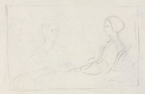 Twee Zittende Vrouwen (verso) door Edgar Degas