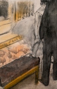 Twee mannen en twee dansers (detail). Rond 1876-1877. Pastel op monotype.
