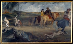 Oorlogsscène in de Middeleeuwen door Edgar Degas