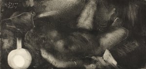 Vrouw liggend op haar bed, ca. 1885 door Edgar Degas