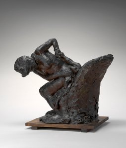 Zittende vrouw, haar linkerheup afvegend door Edgar Degas