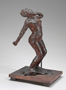 Vrouw die zich uitstrekt door Edgar Degas
