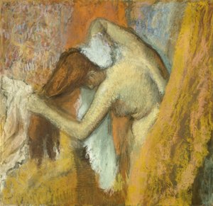 Vrouw bij haar toilet door Edgar Degas