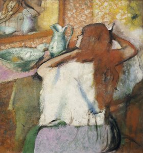 Vrouw bij haar toilet door Edgar Degas