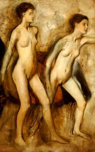 Jonge Spartaanse meisjes die de jongens uitdagen door Edgar Degas