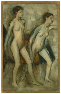 Jonge Spartaanse meisjes provoceren jongens door Edgar Degas