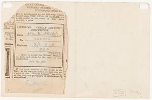 Inzending voor een krantwedstrijdredacteur, 1917