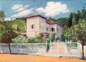 Residentie van de heer Joseph Walker, Petropolis (kleur litho)