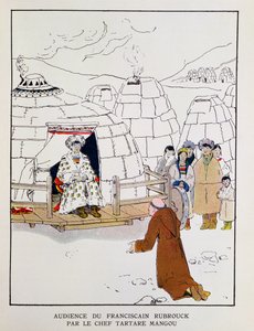 William Rubruck (ca.1200-c.1256) voor het Tartaarse opperhoofd Mangu in 1251, uit 