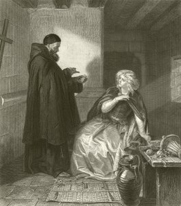 Julia in de cel van Broeder Lawrence (gravure) door Edgar Melville Ward