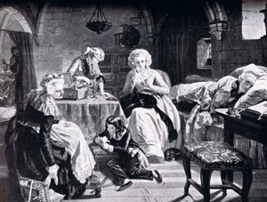 Lodewijk XVI en zijn familie in het Chateau du Temple, uit de 