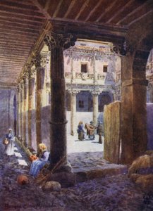 Noord-Spanje: Burgos, Patio van de Casa de Miranda door Edgar T. A. Wigram