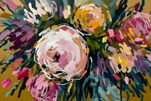 Levendige abstracte bloemen door Edie