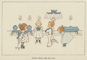 Londen (West), zijn eerste pak door Edith Farmiloe