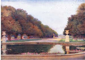 The Long Water, Hampton Court, uit The Gardens of England: In the Southern and Western Counties gepubliceerd door The Studio door Edith Helena Adie