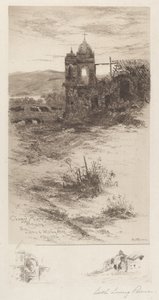 Carmel Missie (voor restauratie) door Edith Loring Peirce Getchell, after William Keith