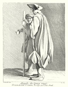 Blinde Man van het Quinze-Vingts Ziekenhuis door Edmé (after) Bouchardon