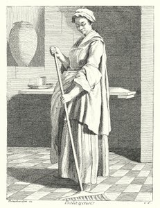 Veegster (gravure) door Edmé (after) Bouchardon