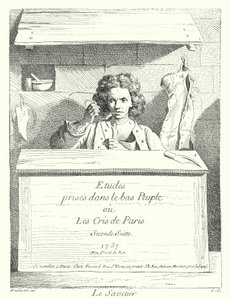 De Schoenmaker (gravure) door Edmé (after) Bouchardon