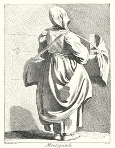 Vrouw uit de Bergen (gravure) door Edmé (after) Bouchardon