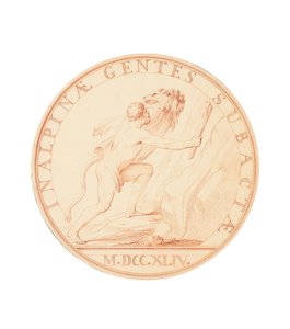 Hercules gewapend met een knuppel op het punt de Alpen over te steken, 1744