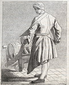 De azijnverkoper - Klein beroep van Parijs (Études prises dans le bas Peuple, ou les Cris de Paris) - gravure door Edme Bouchardon (1698-1762) door Edmé Bouchardon