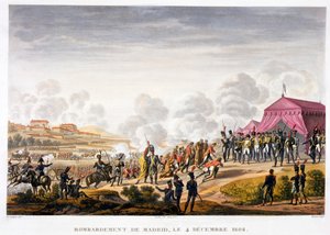 Het bombardement van Madrid, Spanje, 4 december 1808
