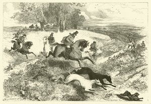 Hazencoursing in Engeland door Edmond (after) Morin