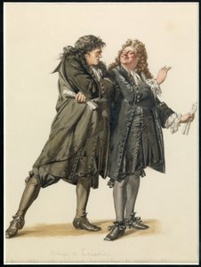Portret van Vadius en Trissotin, ca. 1870 (aquarel) door Edmond Aime Florentin Geffroy