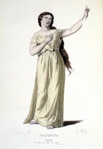 Het personage Pauline in de tragedie Polyeucte martelaar - Volledig Theater: (Verzameling toneelstukken van Corneille) tekening door Geffroy, gravure door L. Wolff - uitgegeven door Laplace, Sanchez et Cie, Parijs 1884