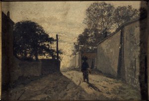Rue Saint-Vincent in Montmartre, circa 1865 door Edmond Charles Yon