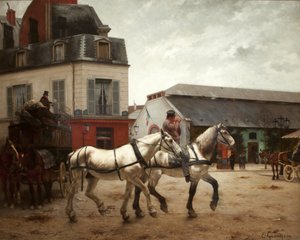 Een koetshalte op de Place de Passy
