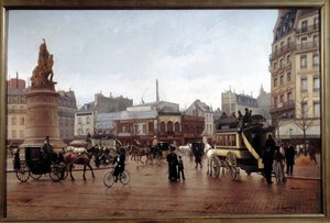 Uitzicht op Place Clichy in 1896 door Edmond Georges Grandjean