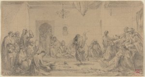 Interieur met danseres