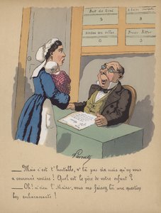 Een moeder die haar baby registreert op het stadhuis door Edmond Lavrate