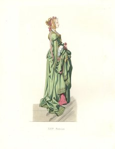 Vlaamse hofdame door Edmond Lechevallier Chevignard
